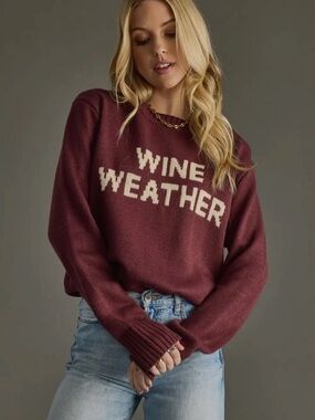 Panache Apparel Wine Weather Crewneck Sweater Burgundy XL